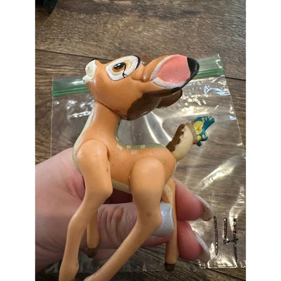 Disney Bambi Fawn Figurine Toy Animal Deer Butterfly moving arms and legs. - Picture 4 of 5